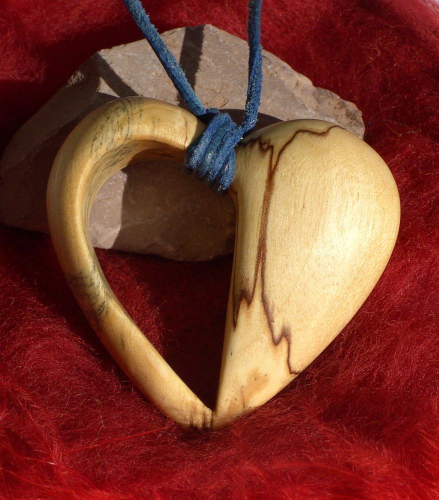 Heart made of birchwood